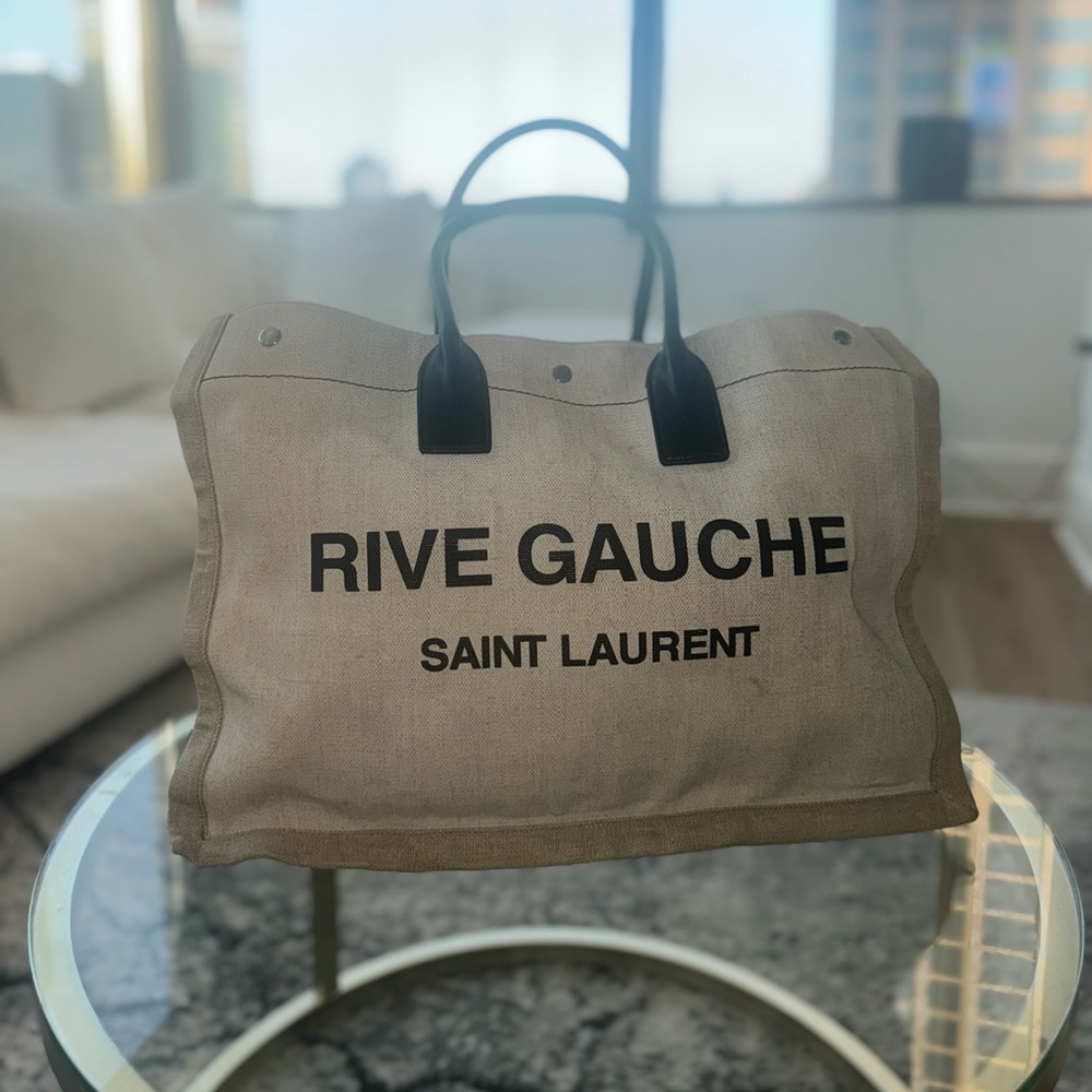 Saint Laurent Rive Gauche Tote Black/Natural.
